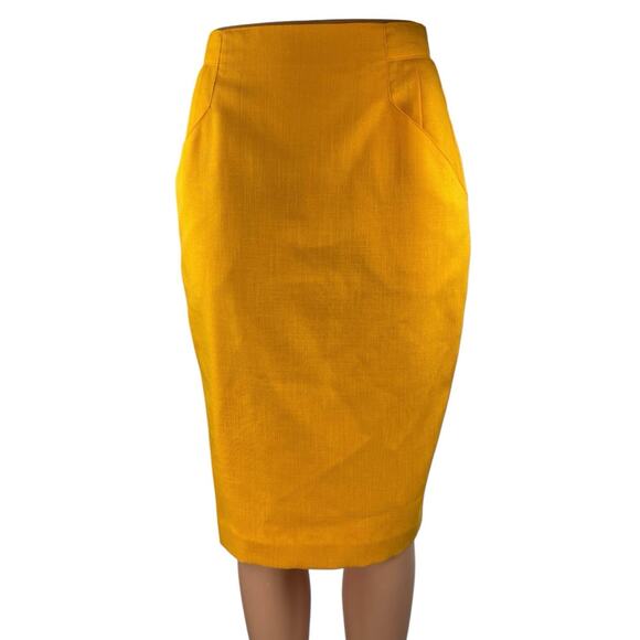 Mark Richards Women's Coral High Waisted Pleated POcket Pencil Mini Skirt Size 4 - Picture 1 of 4